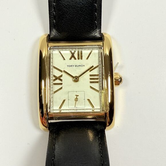 Tory Burch Eleanor TBW1076 Cream Dial Black Leather Strap Women’s Watch main image 6